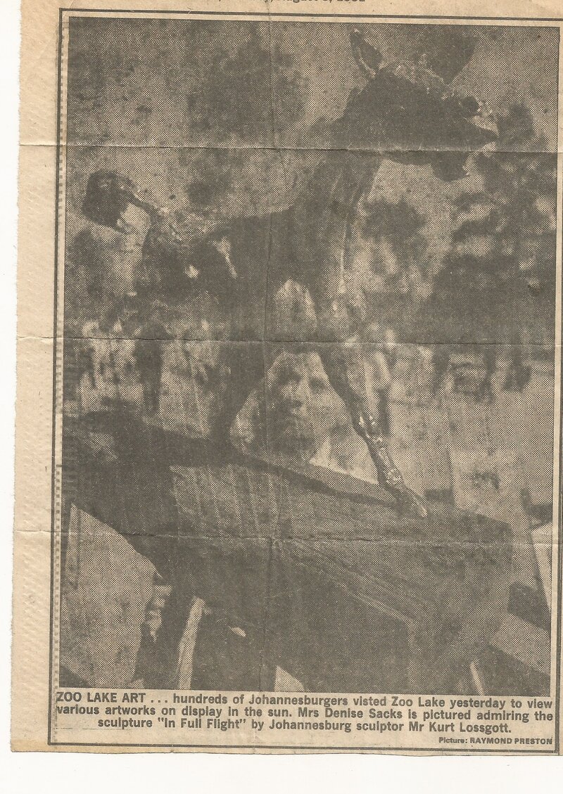 In Full Flight on display at Zoo Lake, Johannesburg, August 1981 (Rand Daily Mail).