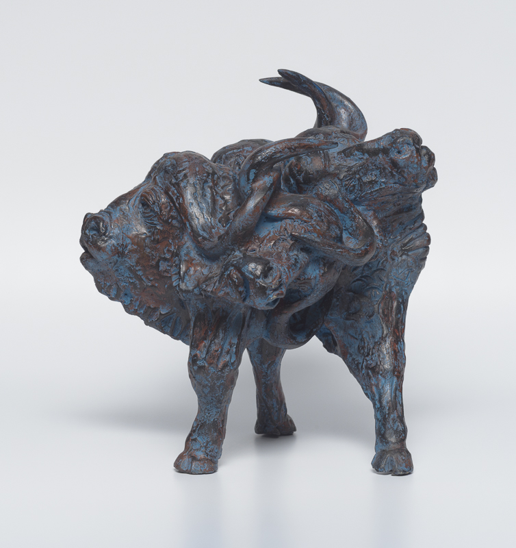 Bittereinders — Entangled buffalo heads and legs, a tangle of conflict and endurance