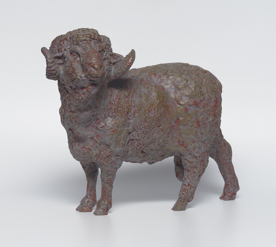 Merino Ram — Wool-textured ram with spiralled horns and woolly form